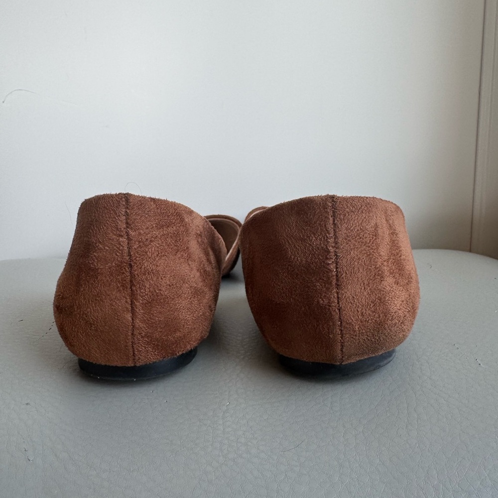 A New Day Julie Brown Faux Suede Ballet Flats with Side Cutout - Picture 6 of 7